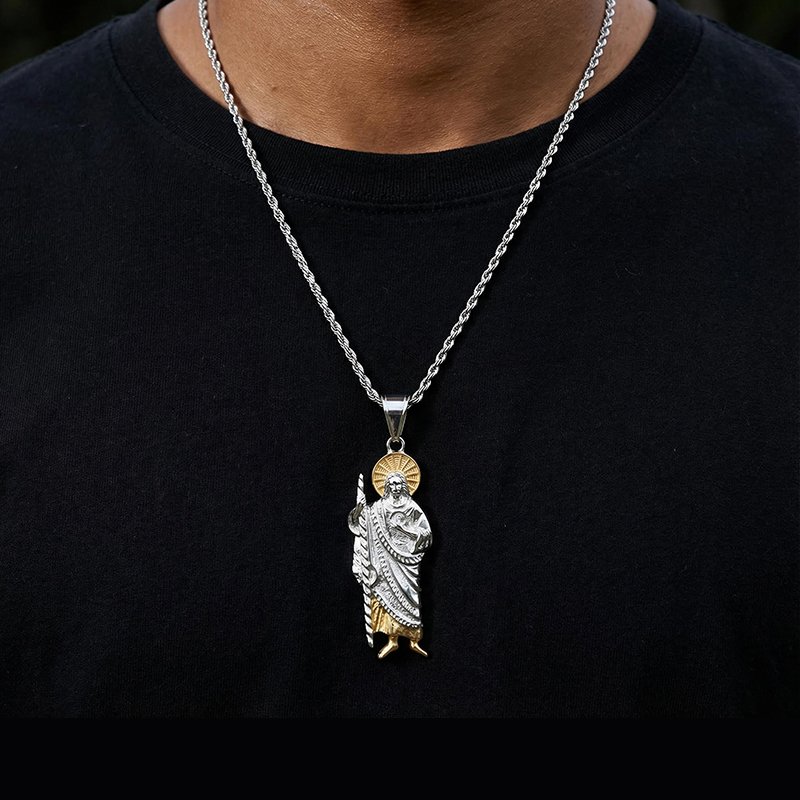 St. Jude Thaddeus Medal Pendant Bold Statement Style With Street Luxury - Image 3