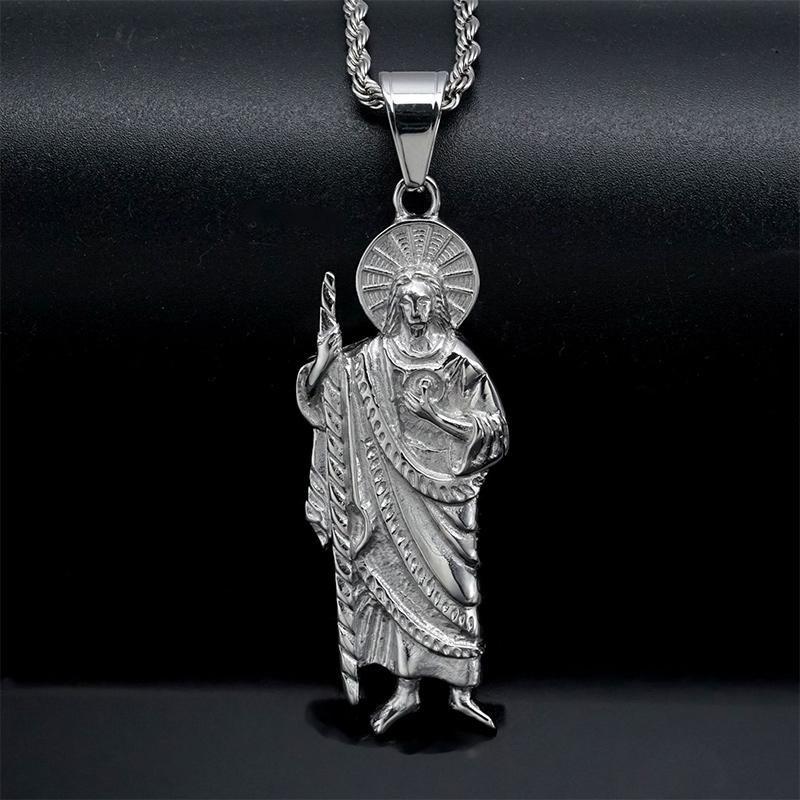 St. Jude Thaddeus Medal Pendant Bold Statement Style With Street Luxury - Image 4