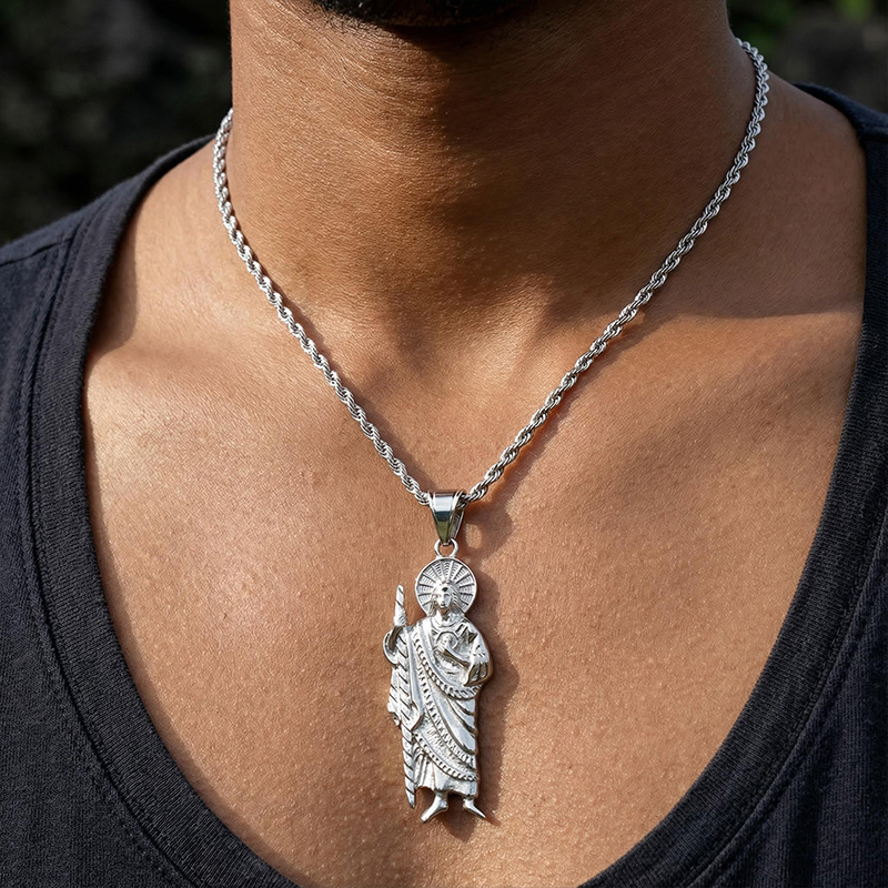 St. Jude Thaddeus Medal Pendant Bold Statement Style With Street Luxury - Image 5