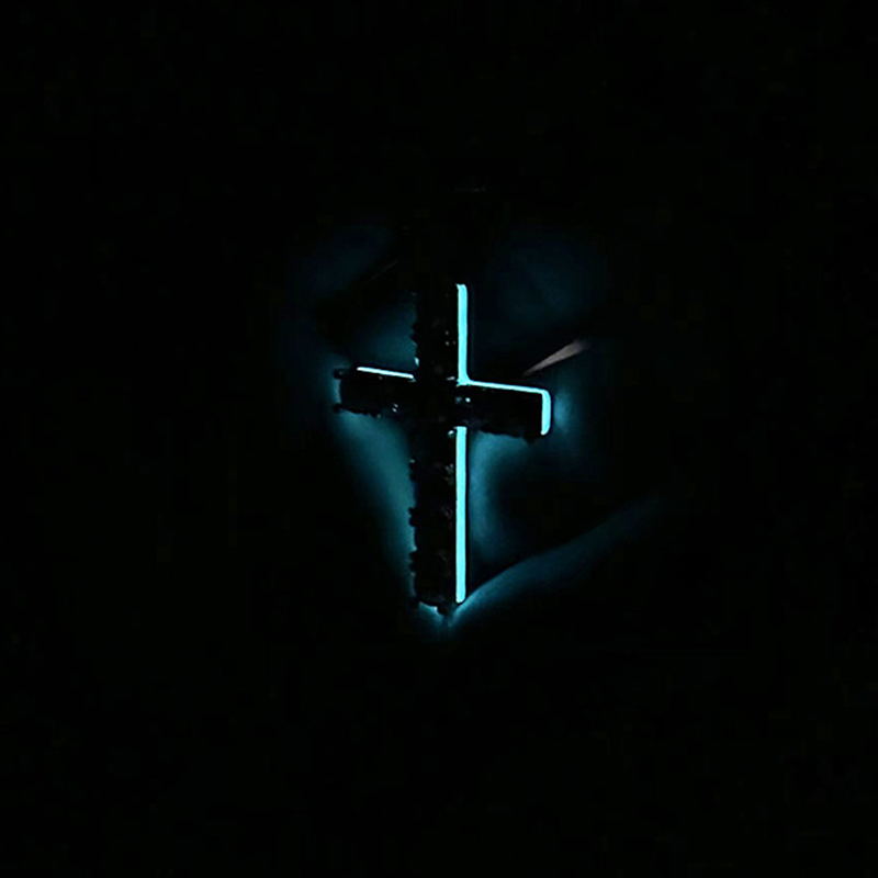 Glow In The Dark Iced Out Round Cut Cross Pendant With Street Luxury Shine - Image 5