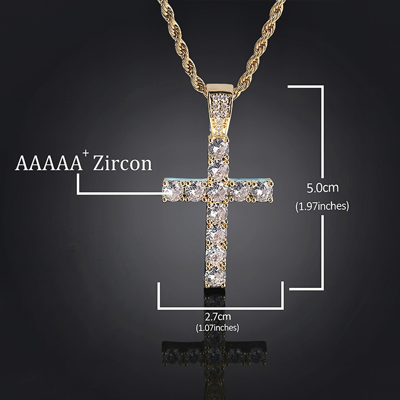 Glow In The Dark Iced Out Round Cut Cross Pendant With Street Luxury Shine - Image 7