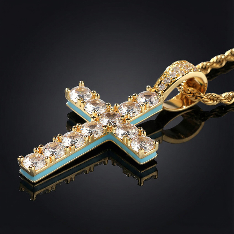 Glow In The Dark Iced Out Round Cut Cross Pendant With Street Luxury Shine