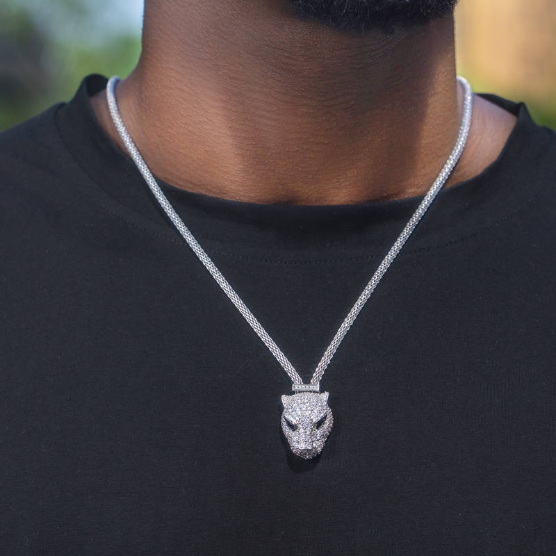 Iced Out Panther Pendant In 18k White Gold Plated With Street Luxury Shine - Image 3