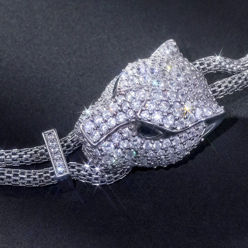 Iced Out Panther Pendant In 18k White Gold Plated With Street Luxury Shine - Image 5