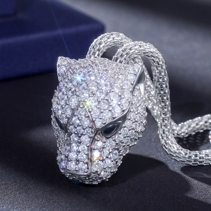 Iced Out Panther Pendant In 18k White Gold Plated With Street Luxury Shine