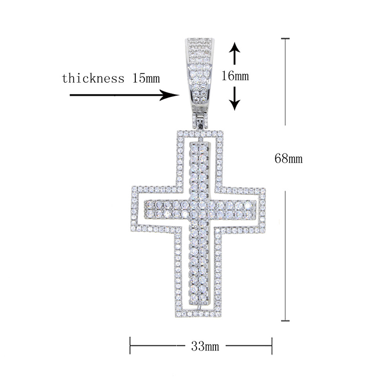 Iced Out Rotatable Cross Pendant In White Gold With Street Luxury Shine - Image 4