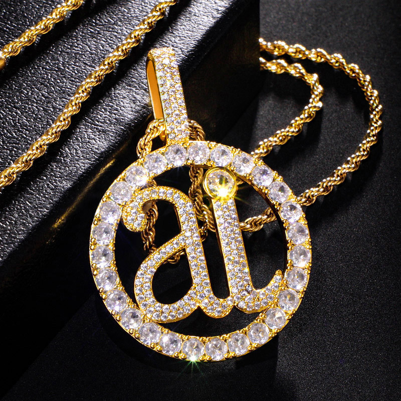 Iced Out 'ai' Circled Pendant Gold With Street Luxury Shine