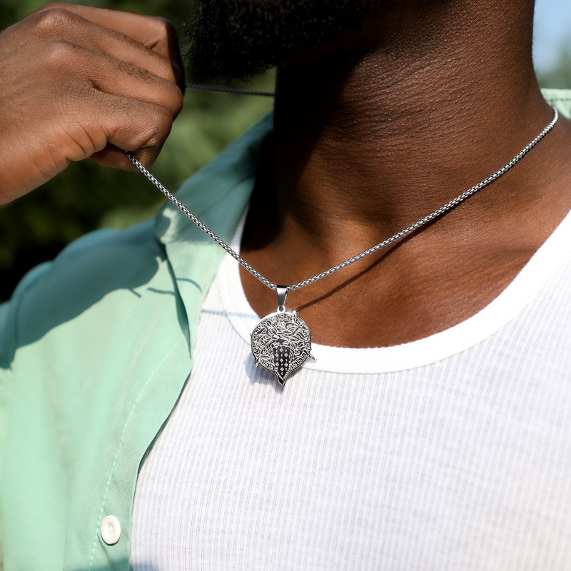 Masked Medusa Stainless Steel Pendant Silver With Street Luxury Shine - Image 4