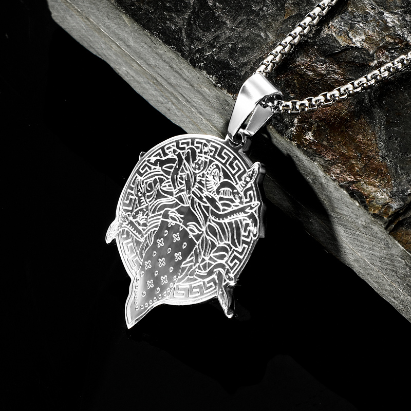 Masked Medusa Stainless Steel Pendant Silver With Street Luxury Shine - Image 5