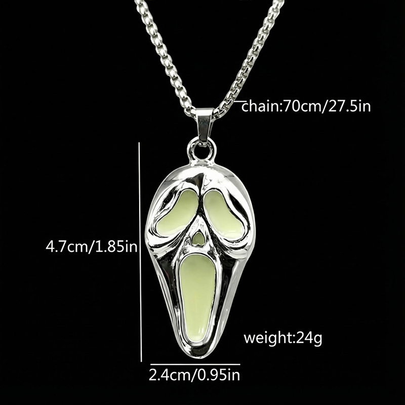 Glow In The Dark Screaming Ghost Face Pendant With Street Luxury Shine - Image 5