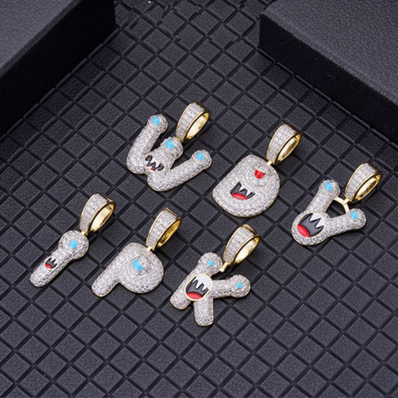 Iced Out Cartoon Bubble 26 Initial Letters Pendant With Street Luxury Shine - Image 3