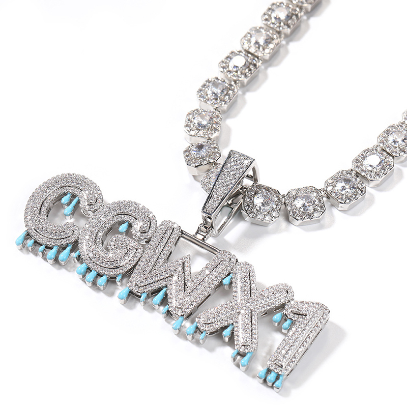 Custom Glowing Drip Name/numbers Pendant Gold With Street Luxury Shine - Image 5