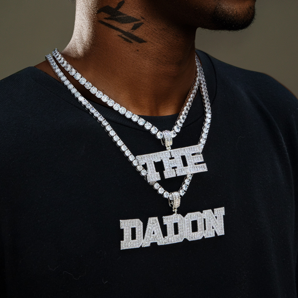 Custom Baguette Cut Letters Name Pendant Gold With Street Luxury Shine - Image 5
