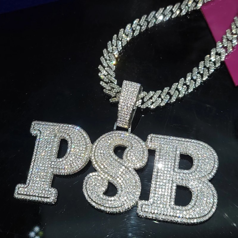 Custom Double Layer Bold Letters Name/number Pendant Gold - Image 4