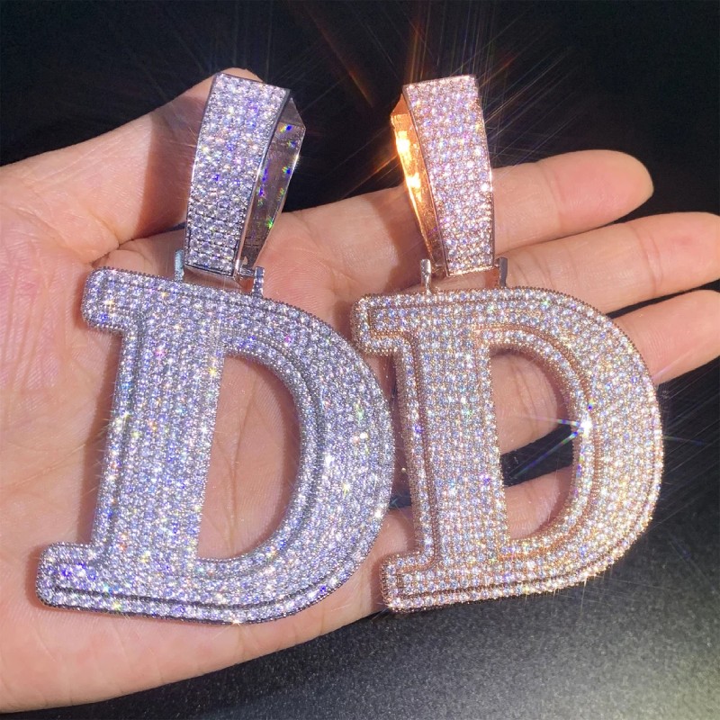 Custom Double Layer Bold Letters Name/number Pendant Gold - Image 8