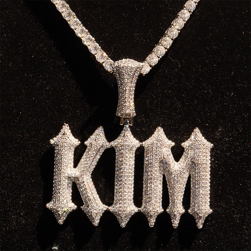 Custom Micro Paved Spiny Name Pendant Gold With Street Luxury Shine - Image 3