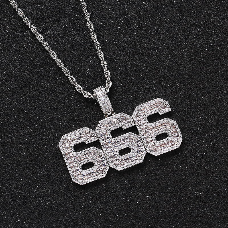 Custom Baguette Number Pendant Bold Statement Style With Street Luxury - Image 4