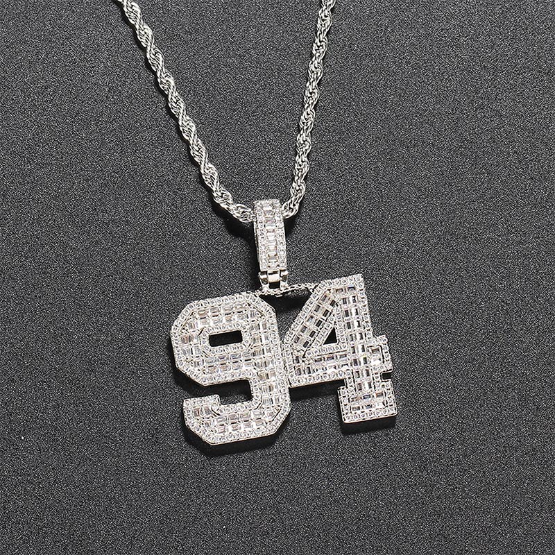 Custom Baguette Number Pendant Bold Statement Style With Street Luxury - Image 5