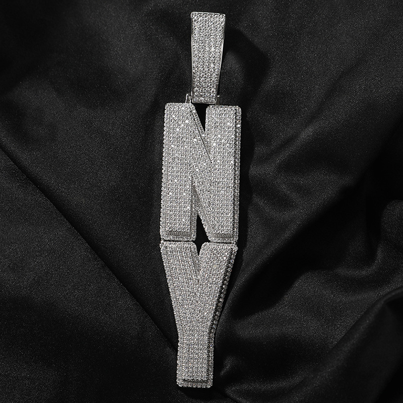 Custom Two Tone Letters/name Pendant Gold With Street Luxury Shine - Image 3