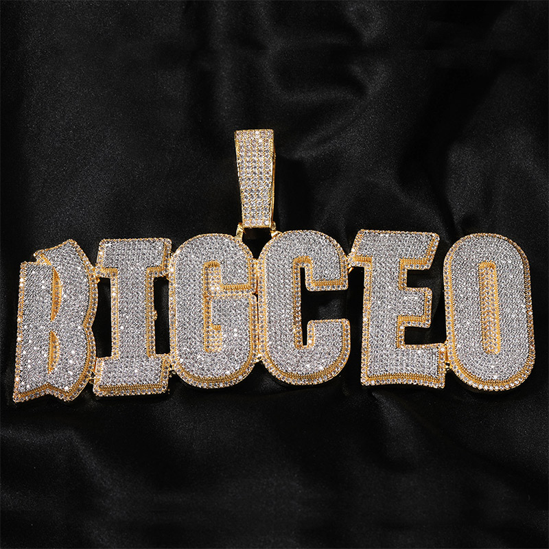 Custom Two Tone Letters/name Pendant Gold With Street Luxury Shine - Image 9