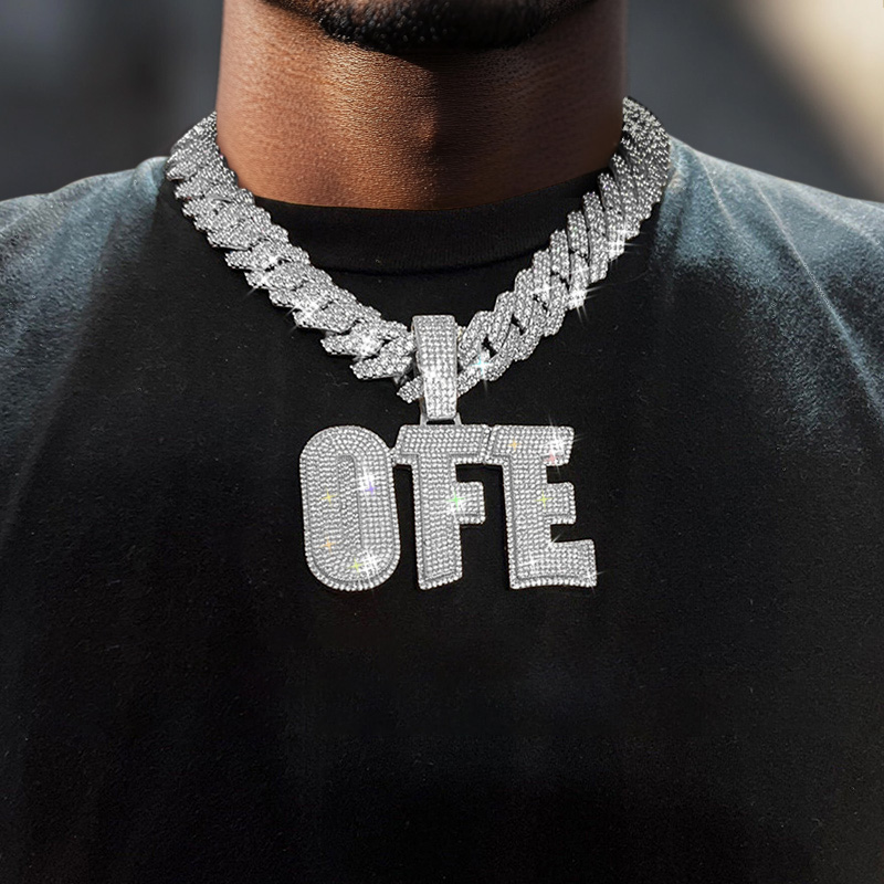 Custom Two Tone Letters/name Pendant Gold With Street Luxury Shine