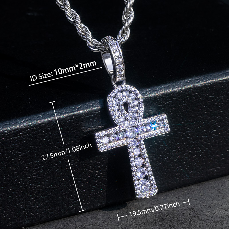 Bling Diamonds Ankh Pendant Gold With Street Luxury Shine - Image 3