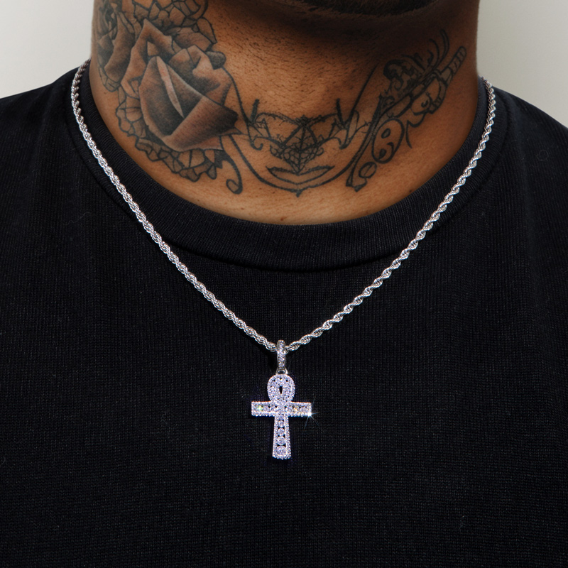 Bling Diamonds Ankh Pendant Gold With Street Luxury Shine - Image 4