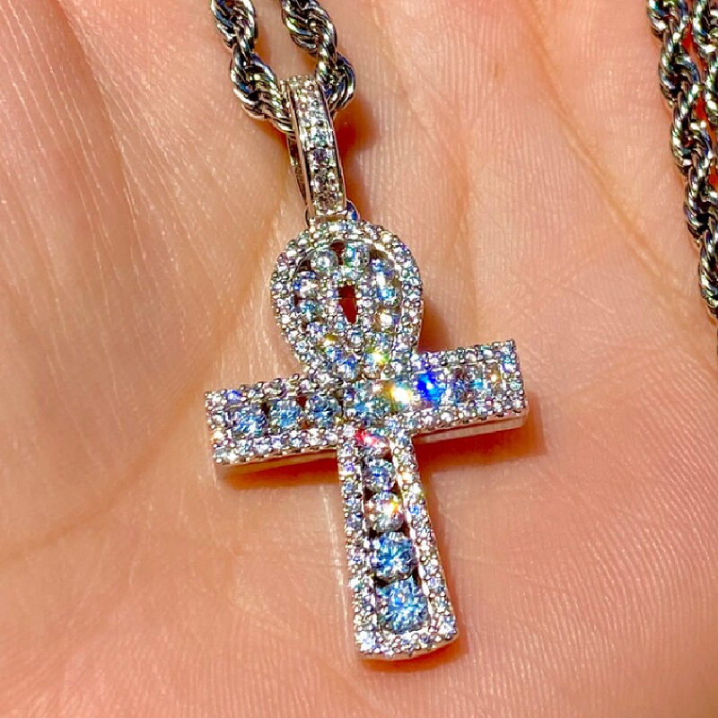Bling Diamonds Ankh Pendant Gold With Street Luxury Shine - Image 7