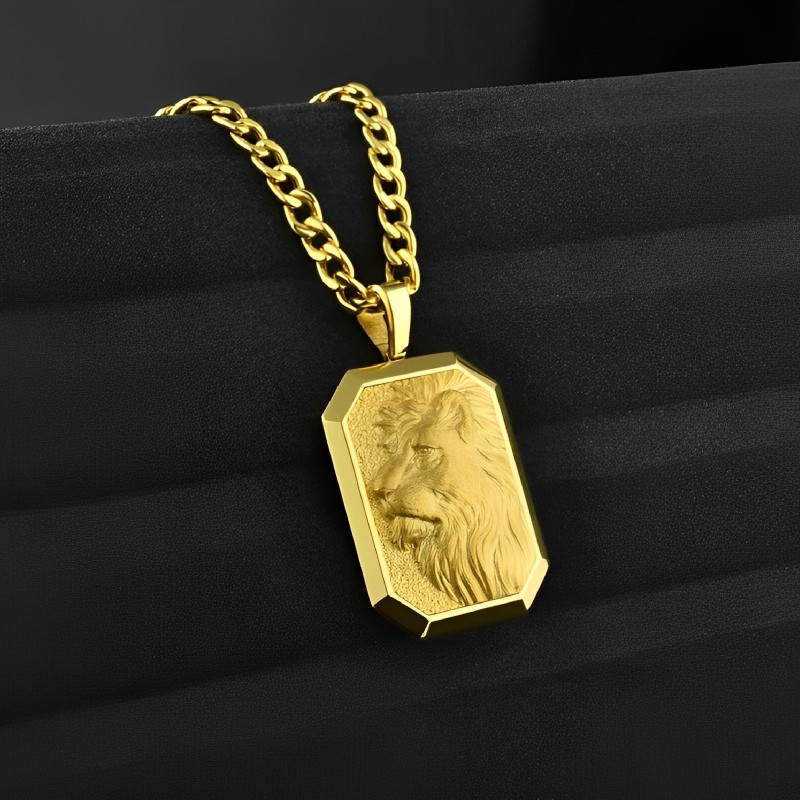 King Of Lion Dog Tag Pendant Bold Statement Style With Street Luxury - Image 3