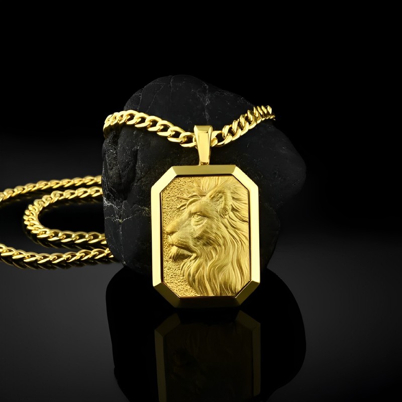 King Of Lion Dog Tag Pendant Bold Statement Style With Street Luxury