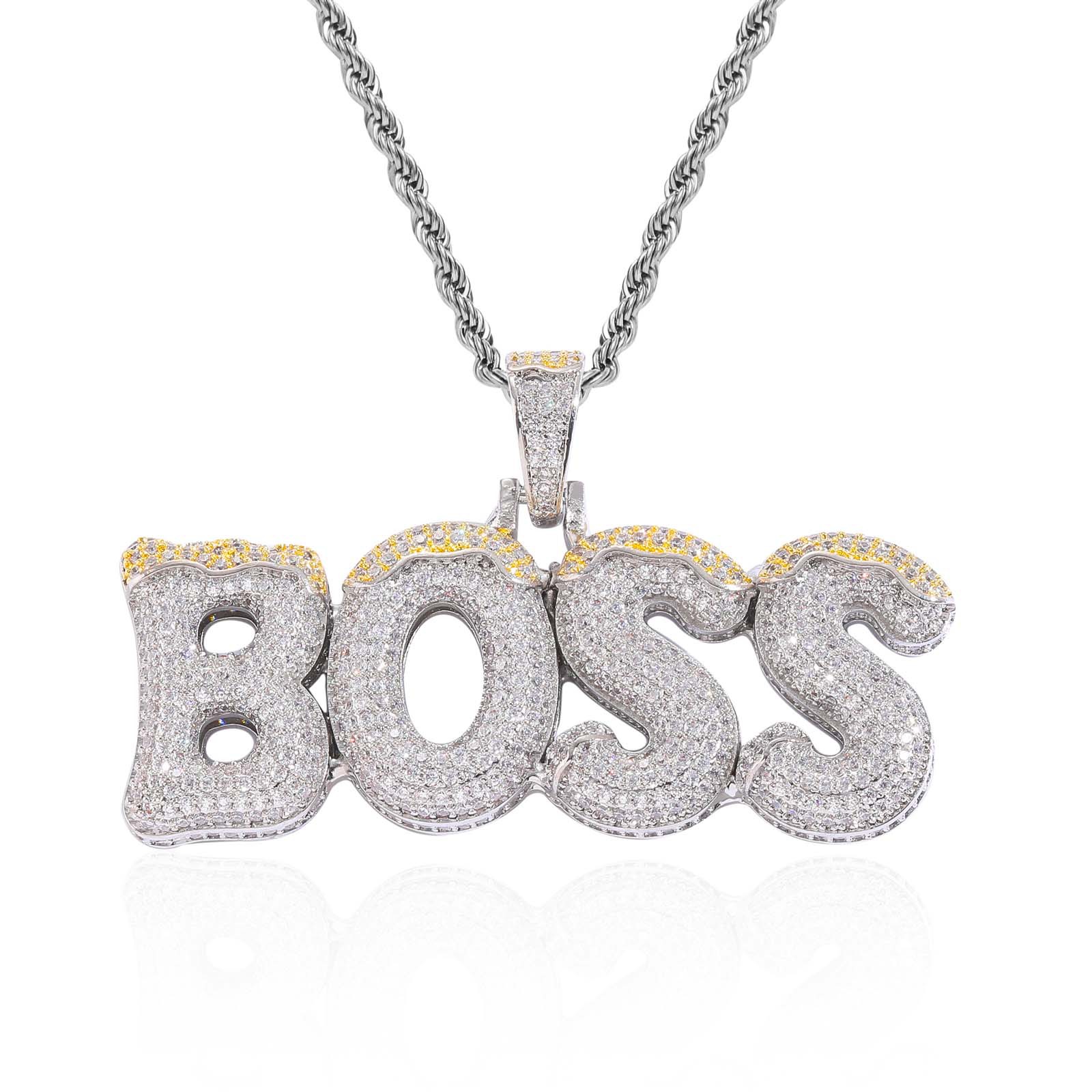 Custom Snow Top Cone Bubble Letter Pendant Gold With Street Luxury Shine - Image 3