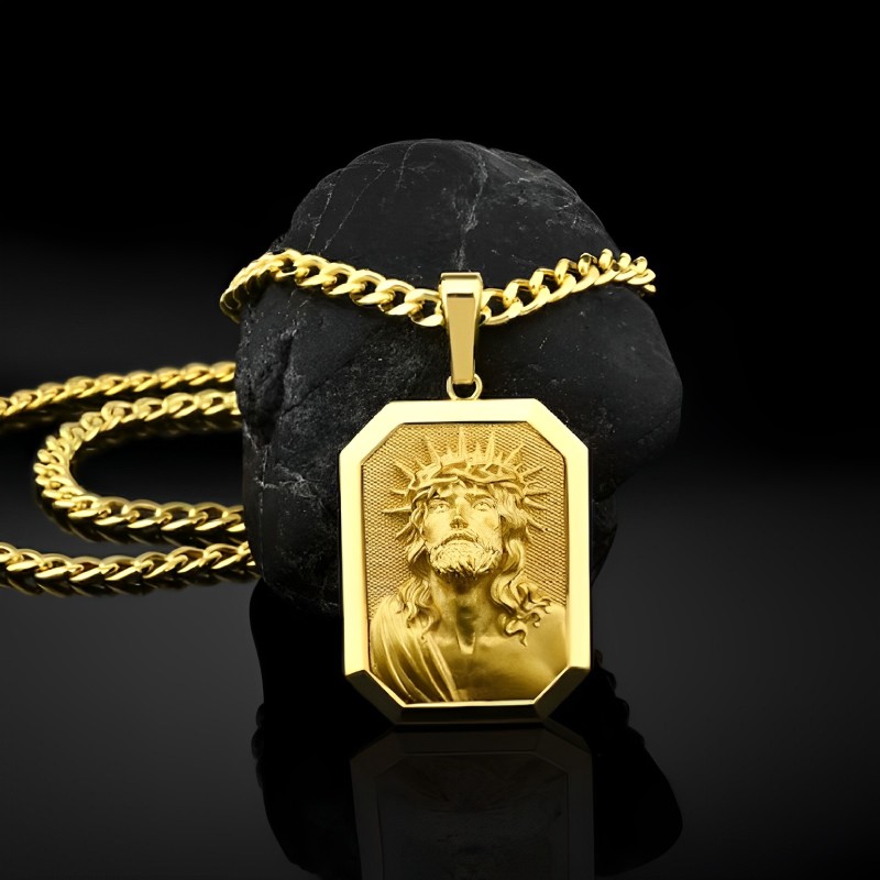 Christ Jesus Dog Tag Pendant Bold Statement Style With Street Luxury