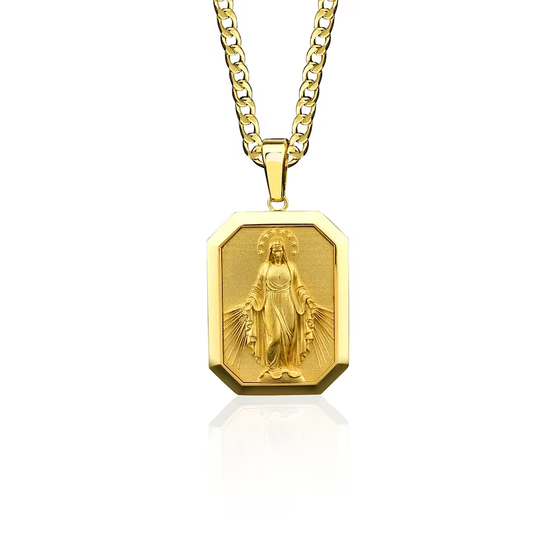 Virgin Mary Dog Tag Pendant Bold Statement Style With Street Luxury - Image 4