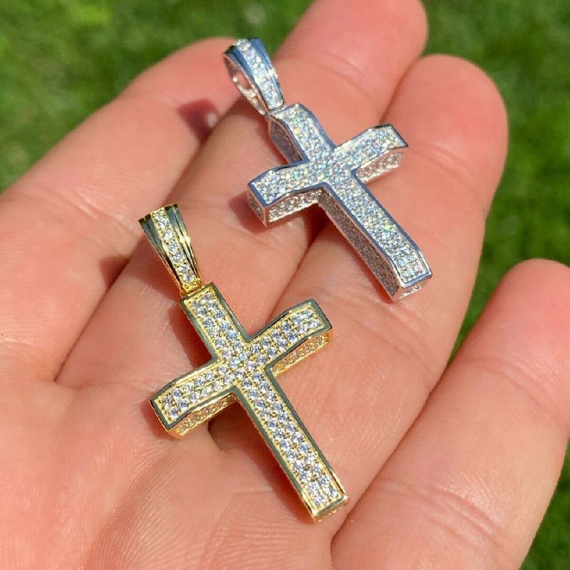 Diamonds Cross Pendant Gold Premium Look Without Heavy Price