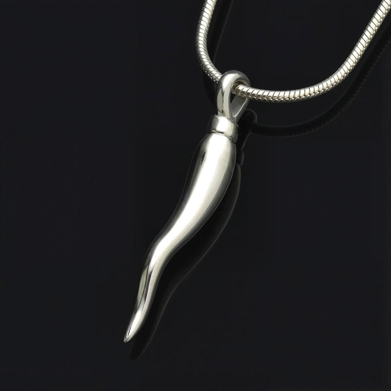 Italian Horn Cremation Urn Ashes Pendant Gold With Street Luxury Shine - Image 6