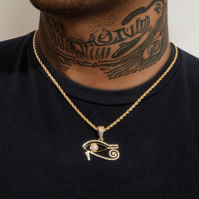 Egyptian Eye Of Horus Pendant In Gold Made For Street Luxury Energy - Image 3