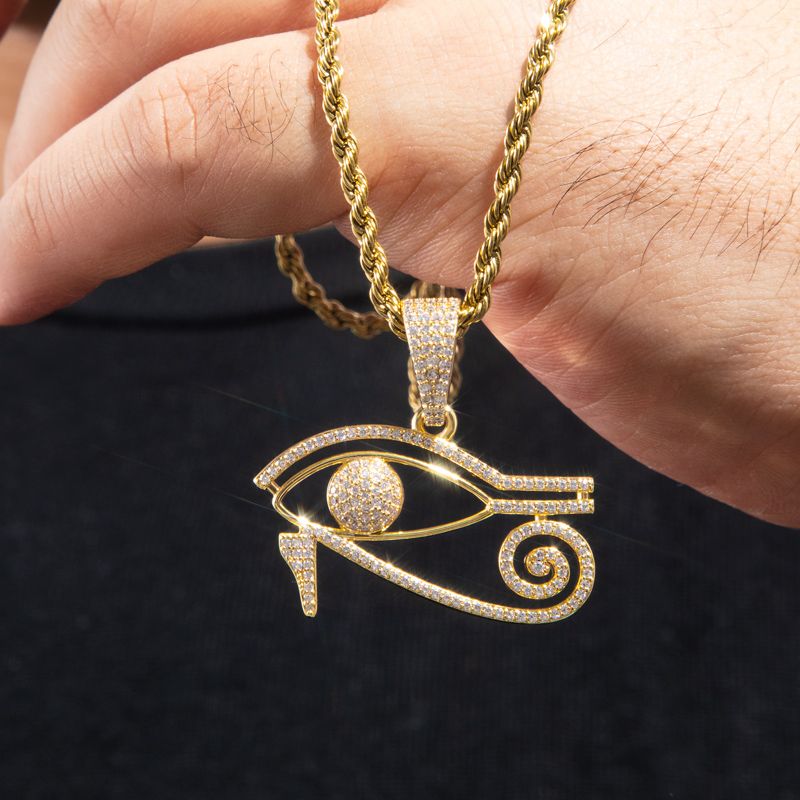 Egyptian Eye Of Horus Pendant In Gold Made For Street Luxury Energy - Image 4