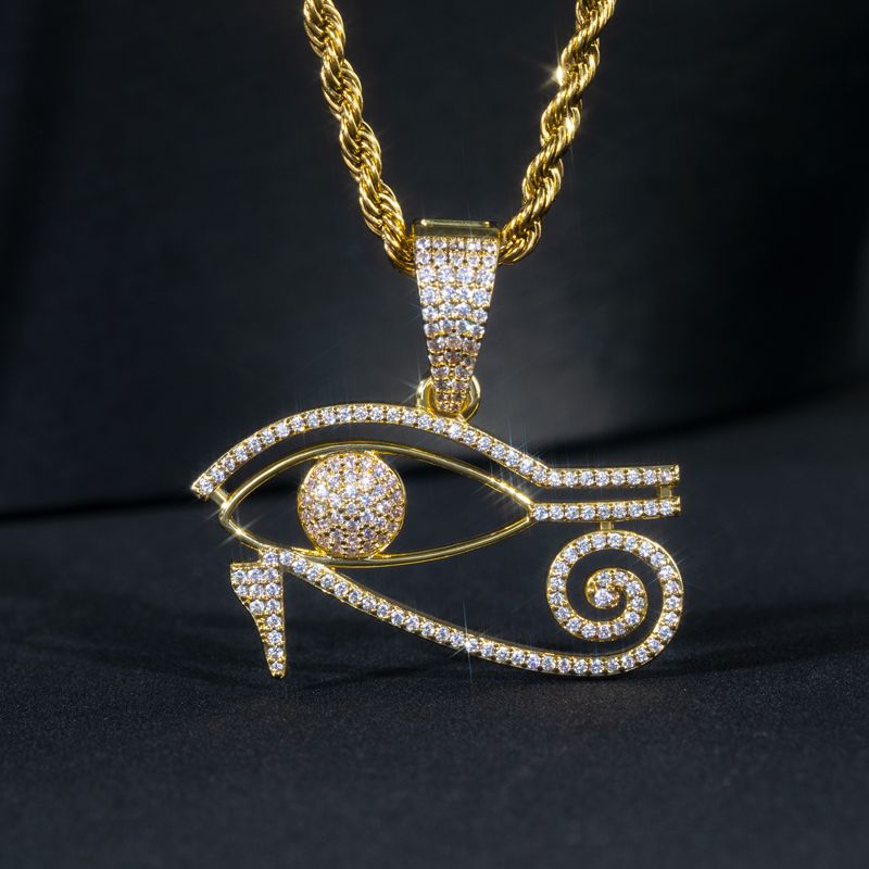 Egyptian Eye Of Horus Pendant In Gold Made For Street Luxury Energy - Image 6