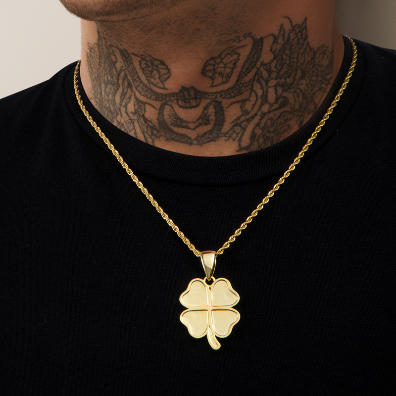 Lucky Four Leaf Clover Pendant Bold Statement Style With Street Luxury