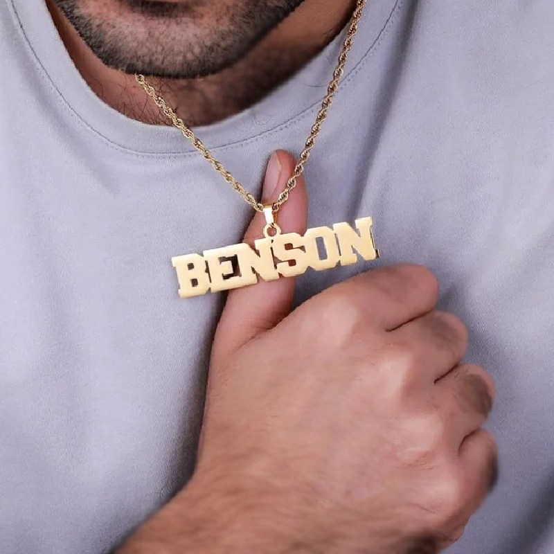 Custom Brush Name Pendant Bold Statement Style With Street Luxury
