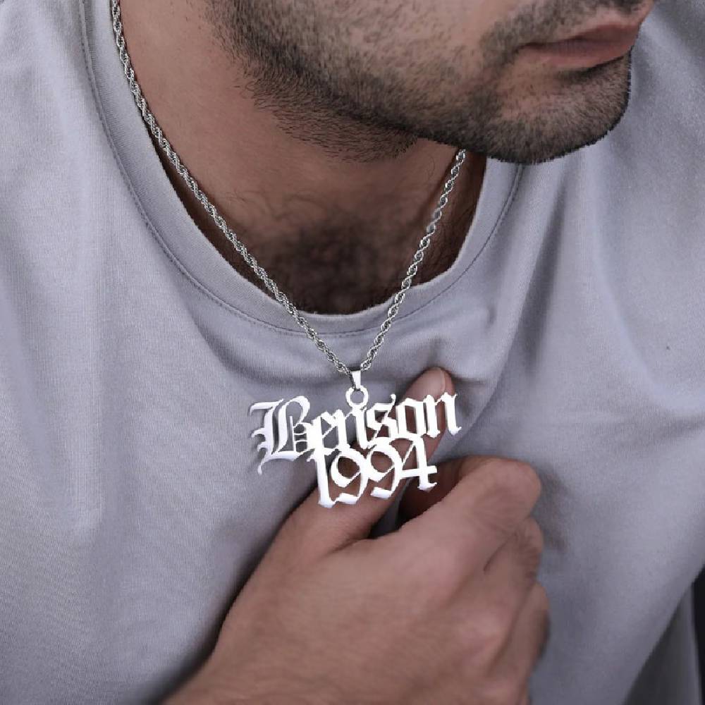 Custom Old English Name/number Pendant Gold With Street Luxury Shine - Image 3