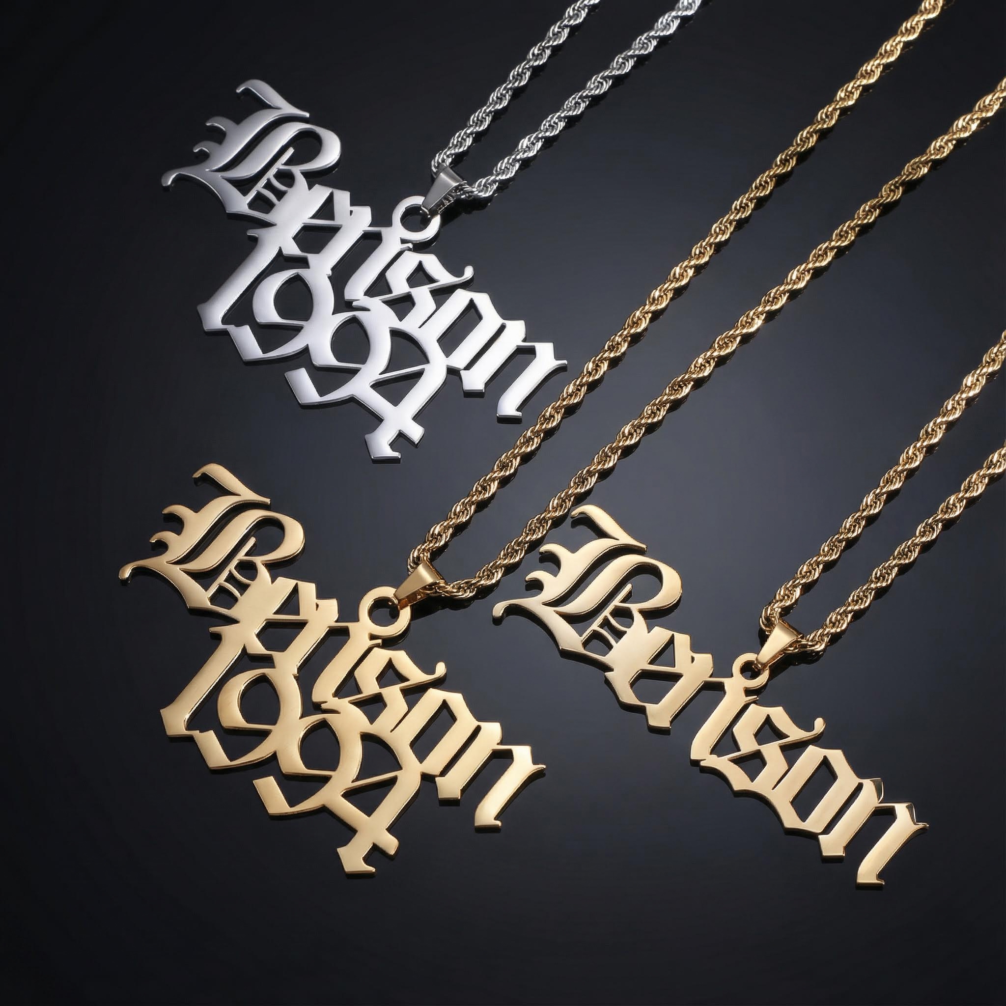 Custom Old English Name/number Pendant Gold With Street Luxury Shine - Image 4