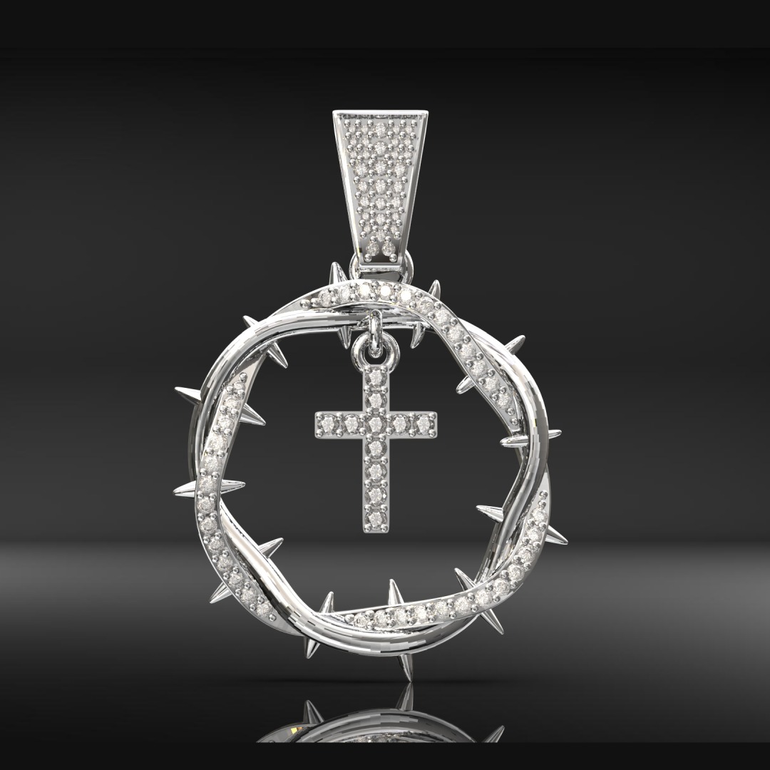 Crown Of Thorns With Cross Pendant Bold Statement Style With Street Luxury - Image 3