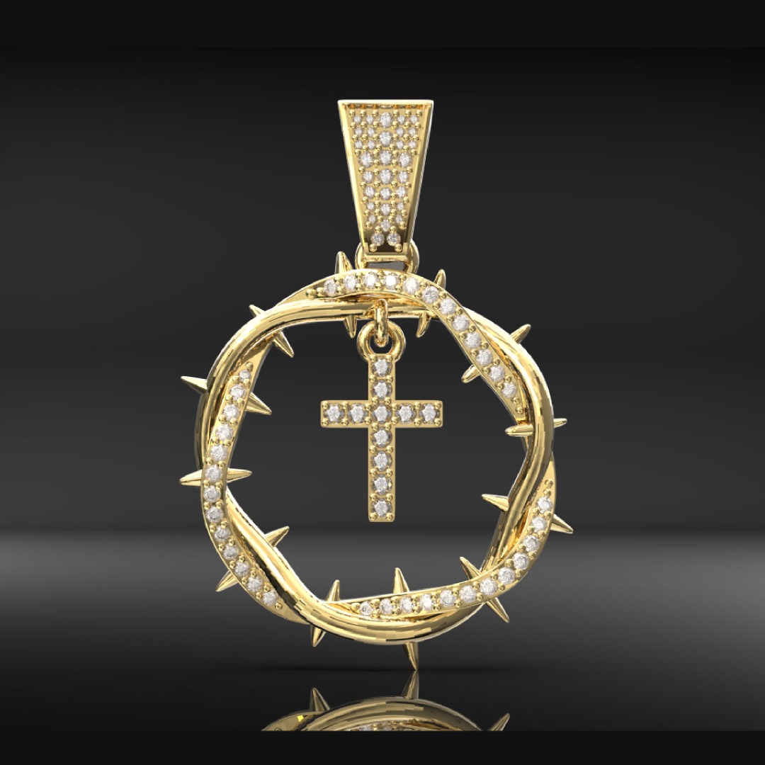 Crown Of Thorns With Cross Pendant Bold Statement Style With Street Luxury - Image 4