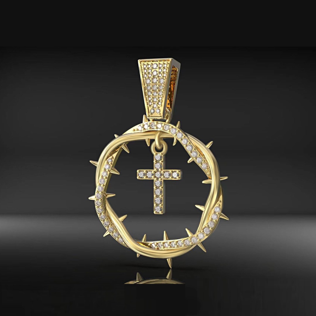 Crown Of Thorns With Cross Pendant Bold Statement Style With Street Luxury