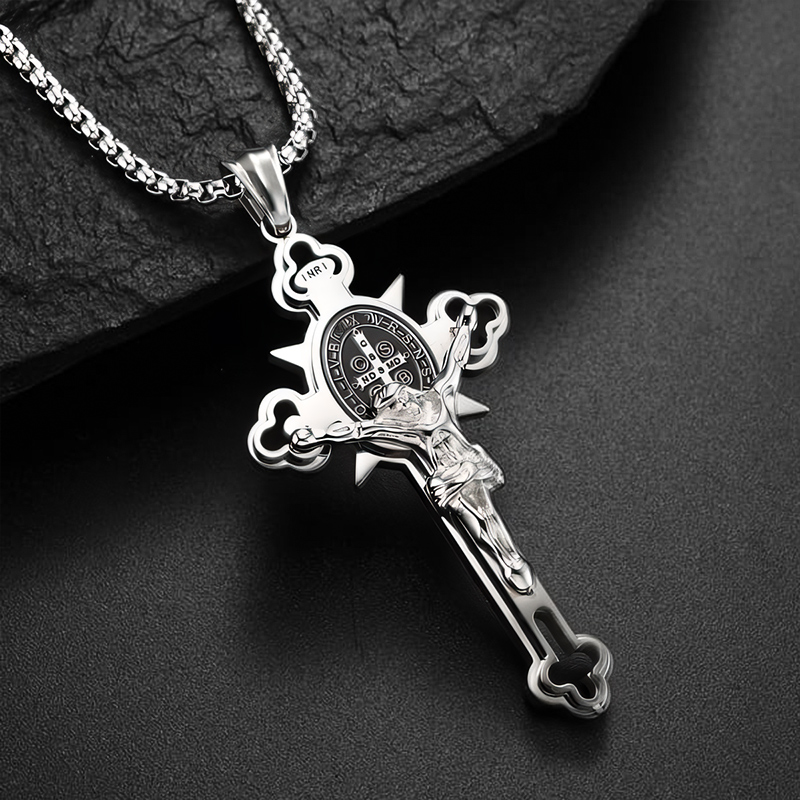 St.benedict Protection Cross Power Pendant Gold With Street Luxury Shine - Image 3