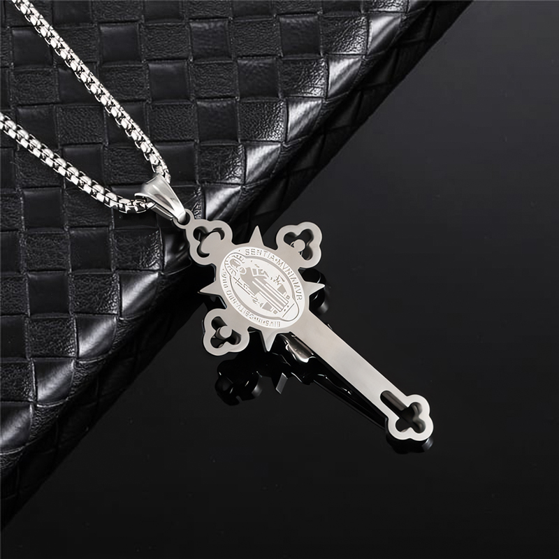 St.benedict Protection Cross Power Pendant Gold With Street Luxury Shine - Image 4
