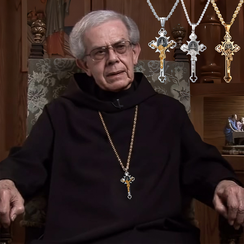St.benedict Protection Cross Power Pendant Gold With Street Luxury Shine - Image 7