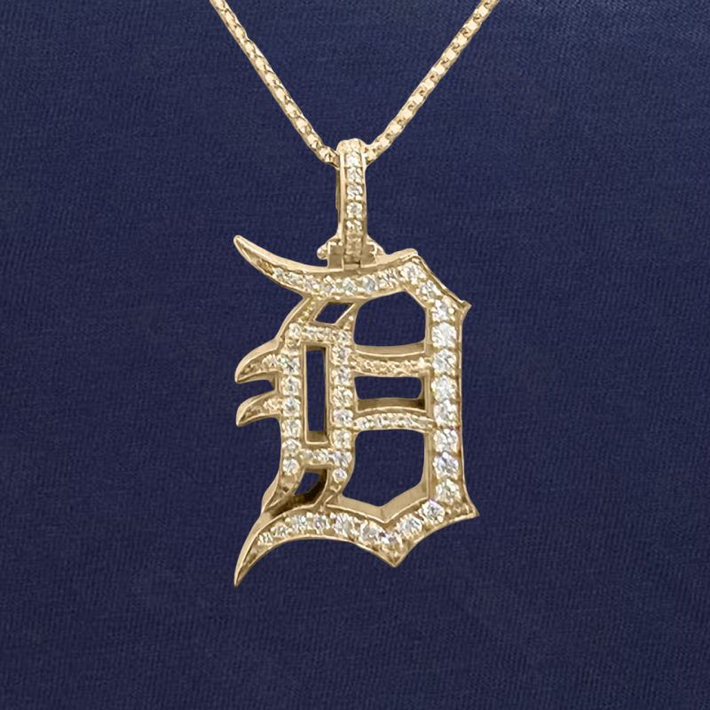 Iced Out Old English Letter D Pendant Gold With Street Luxury Shine
