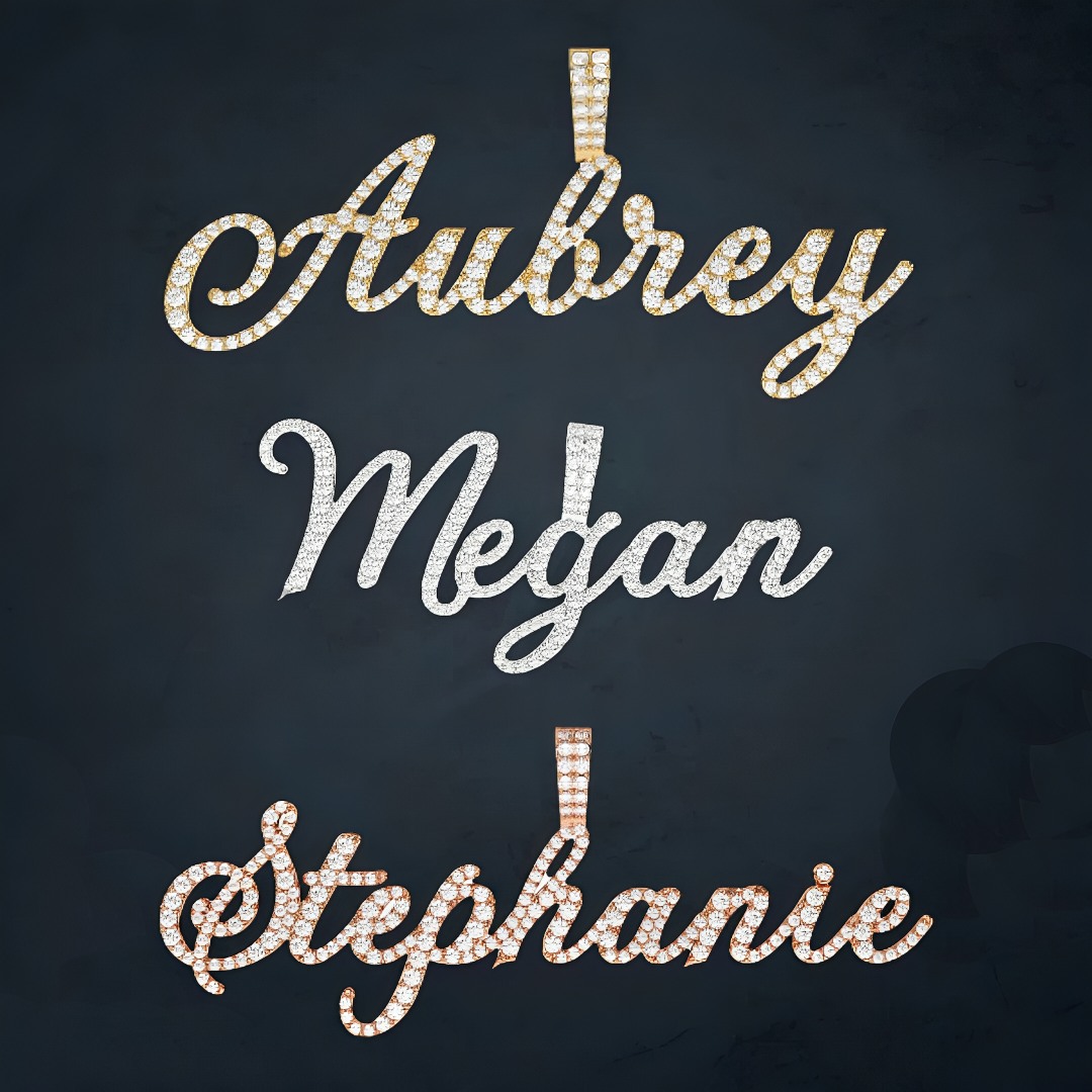 Customized Script Font Name Pendant Bold Statement Style With Street Luxury